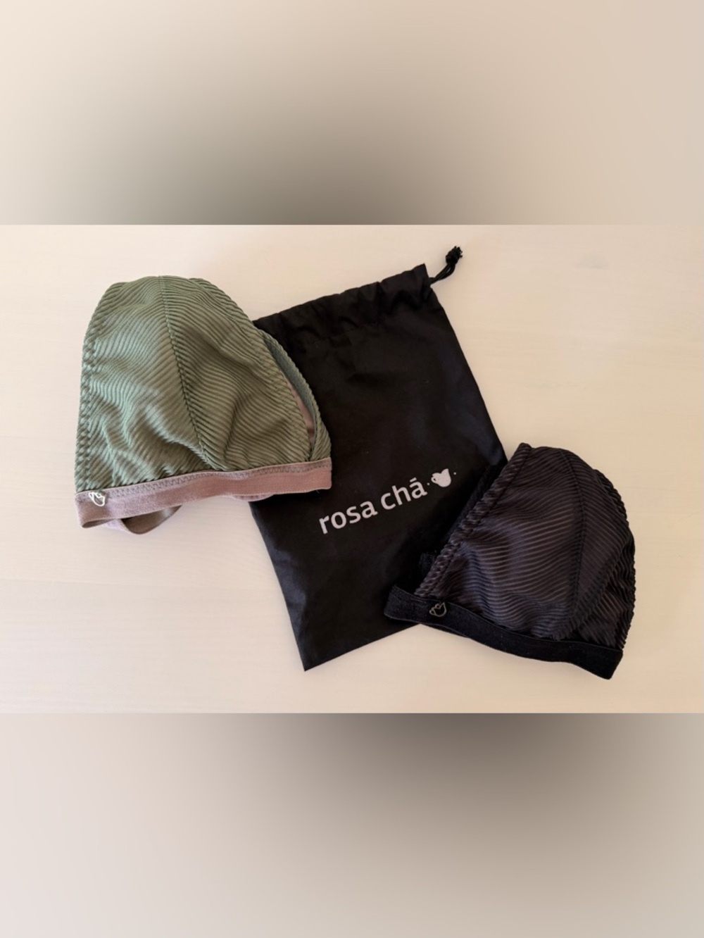 Rosa Cha set of two Bralettes – Olive Green & Black